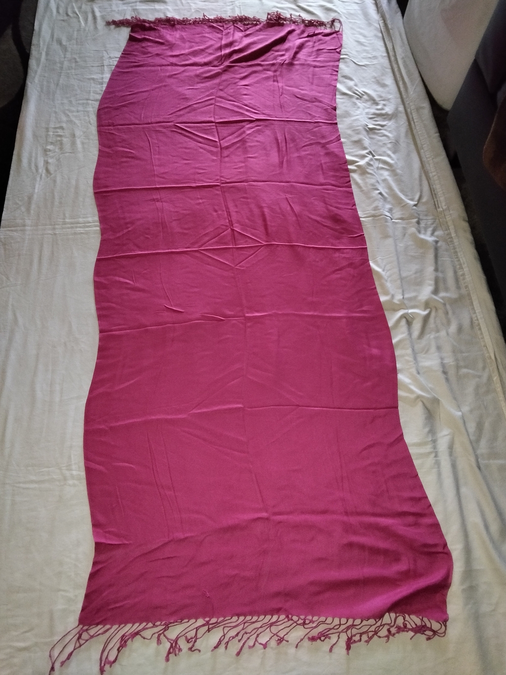 Source Unknown Pink Fringed Scarf Wrap
